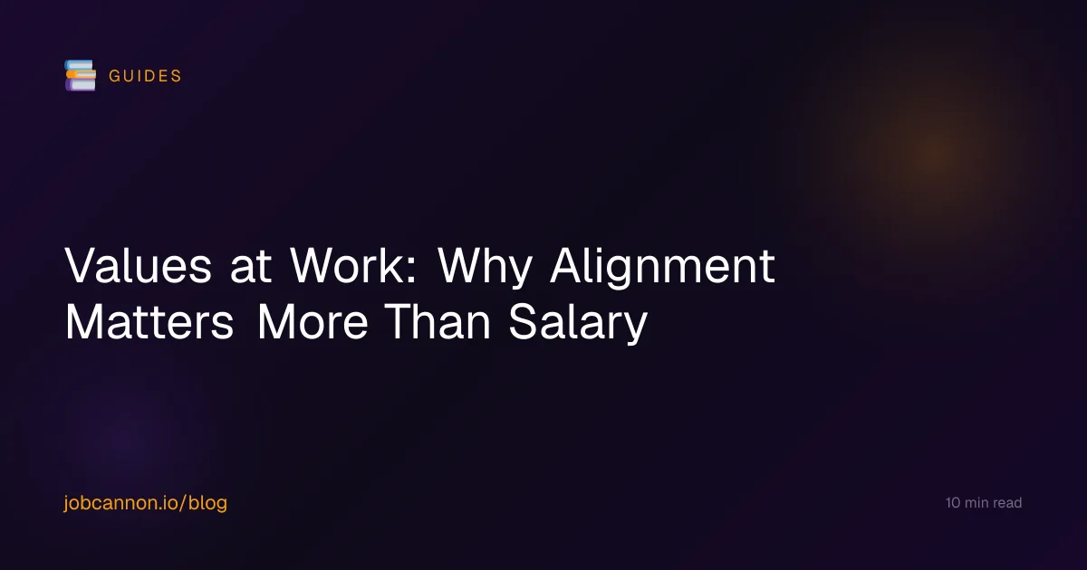 Values at Work: Why Alignment Matters More Than Salary