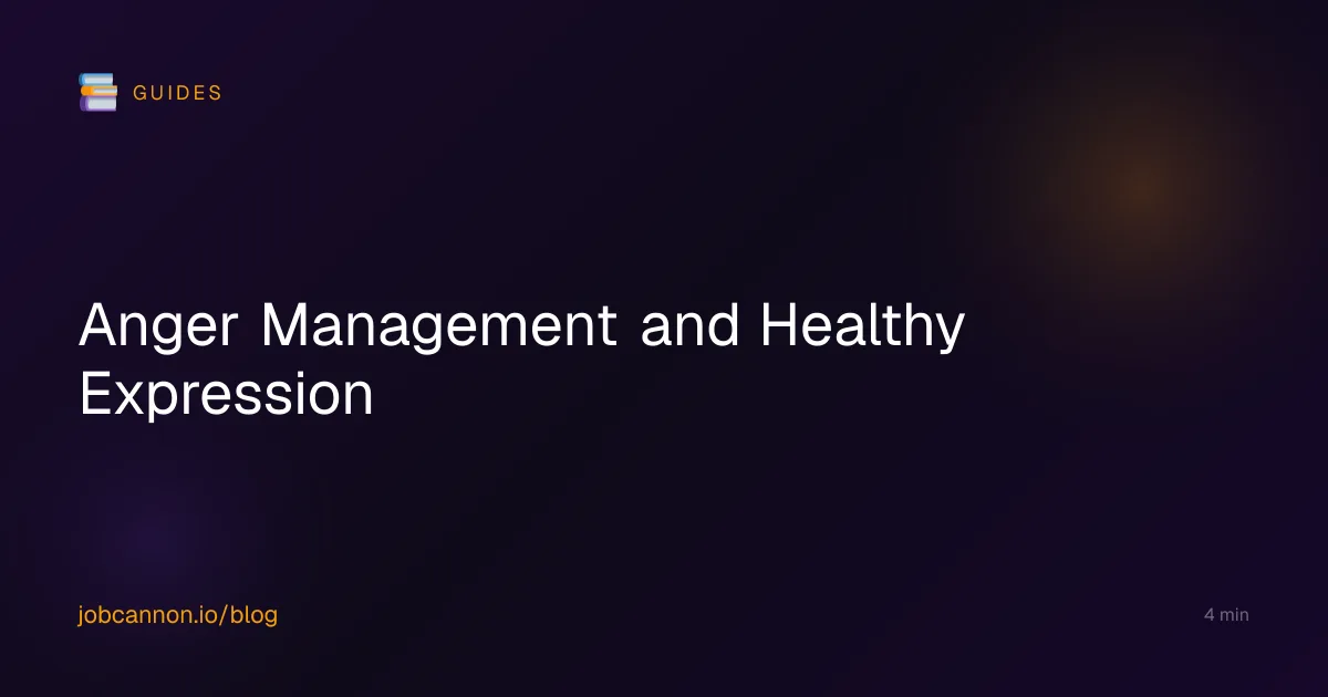Anger Management and Healthy Expression