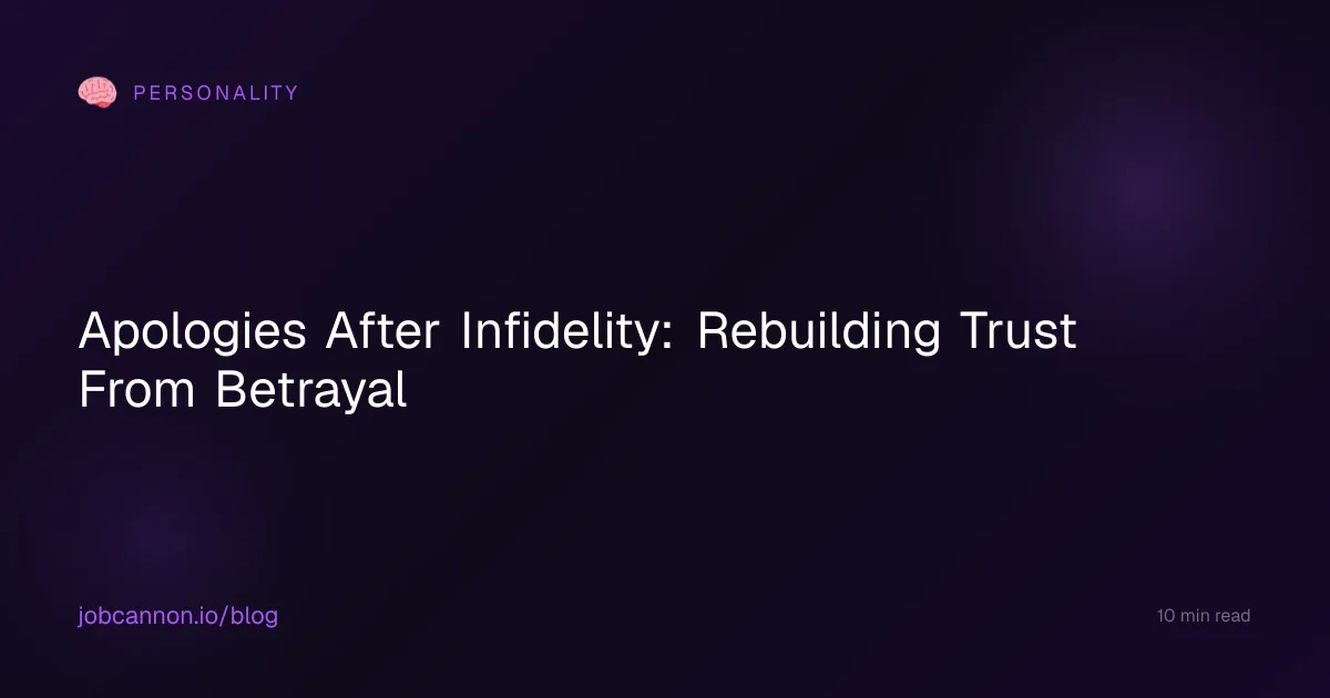 Apologies After Infidelity: Rebuilding Trust From Betrayal