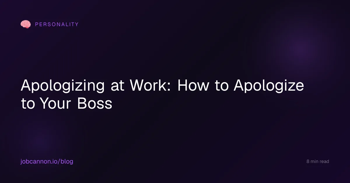 Apologizing at Work: How to Apologize to Your Boss