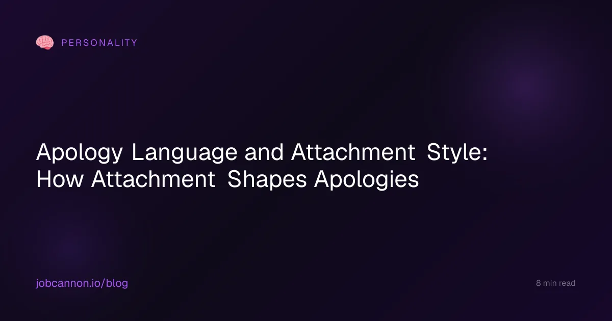 Apology Language and Attachment Style: How Attachment Shapes Apologies