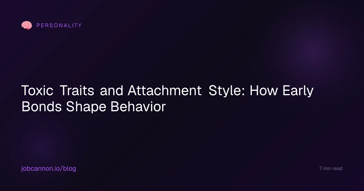 Toxic Traits and Attachment Style: How Early Bonds Shape Behavior