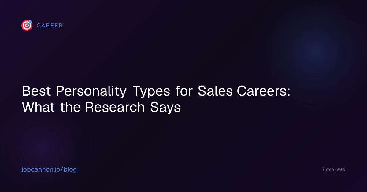 Best Personality Types for Sales Careers: What the Research Says