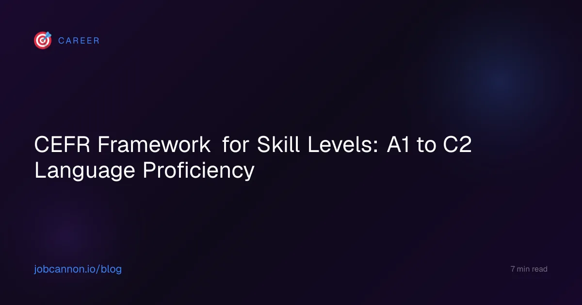 CEFR Framework for Skill Levels: A1 to C2 Language Proficiency