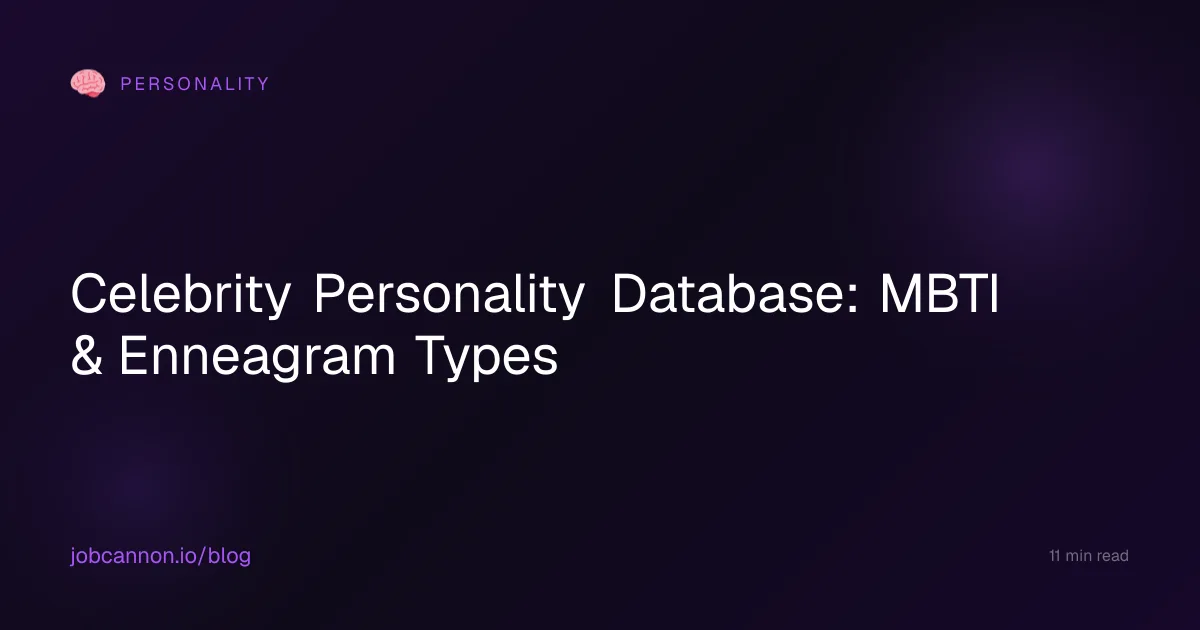 Celebrity Personality Database: MBTI & Enneagram Types