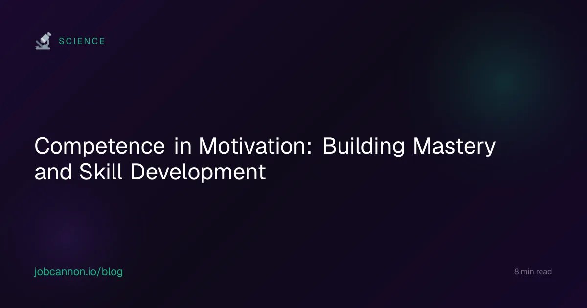 Competence in Motivation: Building Mastery and Skill Development