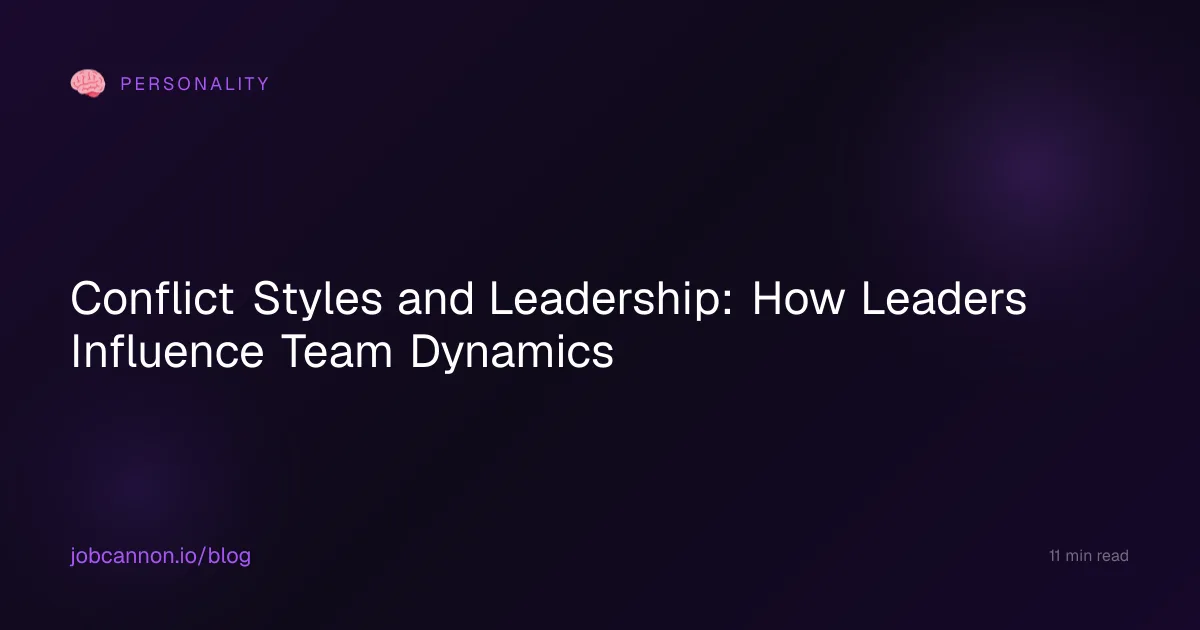 Conflict Styles and Leadership: How Leaders Influence Team Dynamics