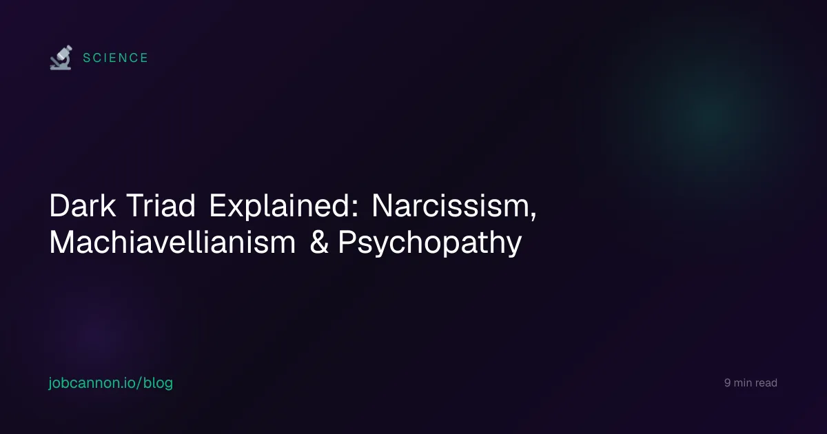 Dark Triad Explained: Narcissism, Machiavellianism & Psychopathy
