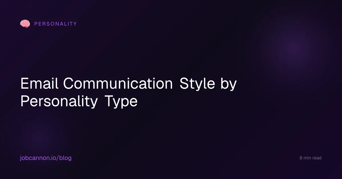 Email Communication Style by Personality Type