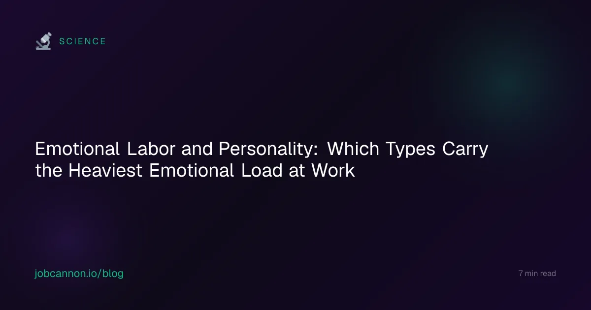 Emotional Labor and Personality: Which Types Carry the Heaviest Emotional Load at Work