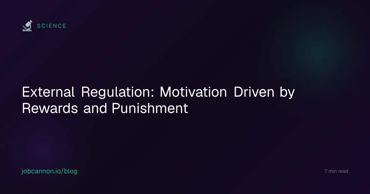 External Regulation: Motivation Driven by Rewards and Punishment