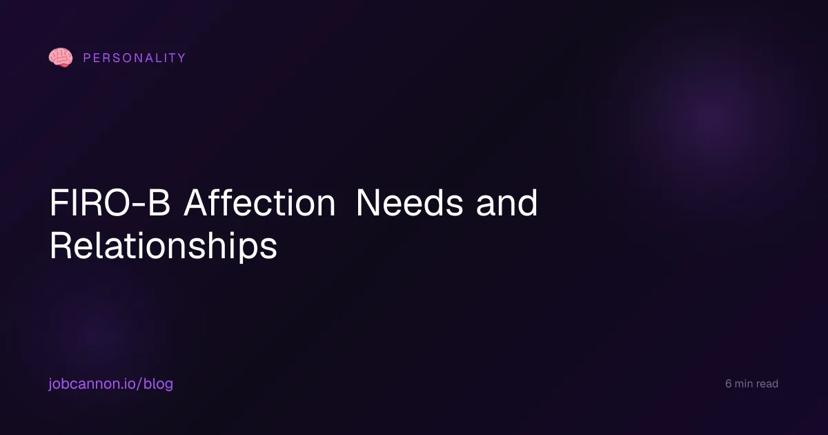 FIRO-B Affection Needs and Relationships