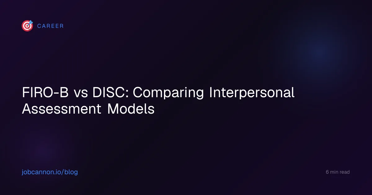 FIRO-B vs DISC: Comparing Interpersonal Assessment Models