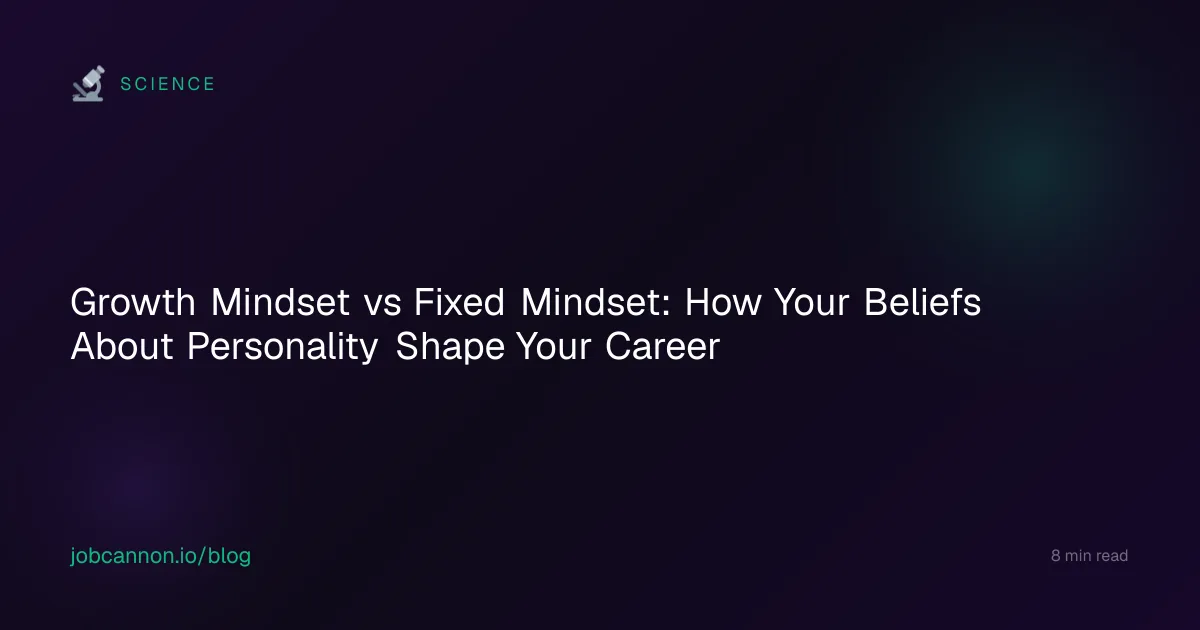 Growth Mindset vs Fixed Mindset: How Your Beliefs About Personality Shape Your Career