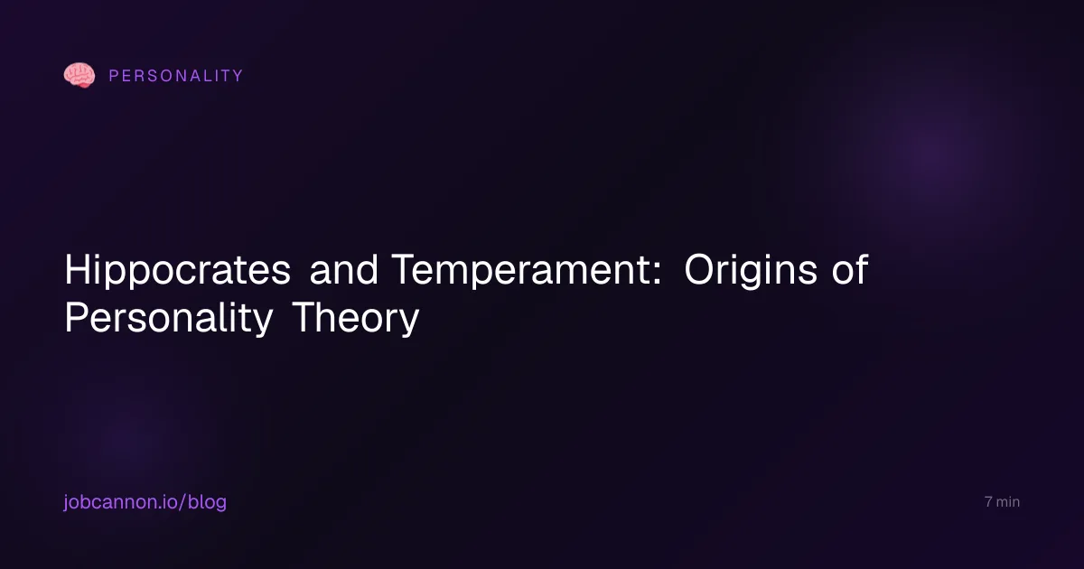 Hippocrates and Temperament: Origins of Personality Theory