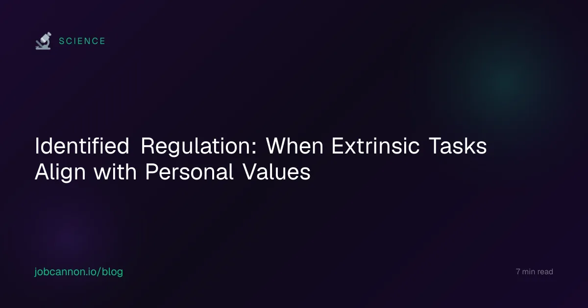 Identified Regulation: When Extrinsic Tasks Align with Personal Values