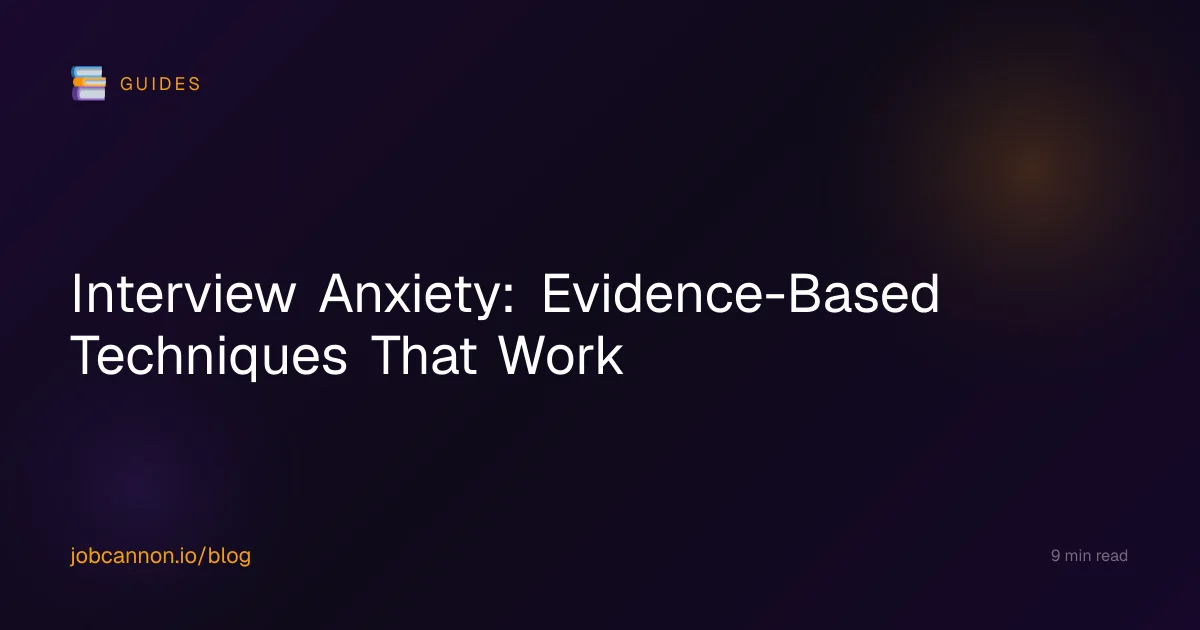 Interview Anxiety: Evidence-Based Techniques That Work