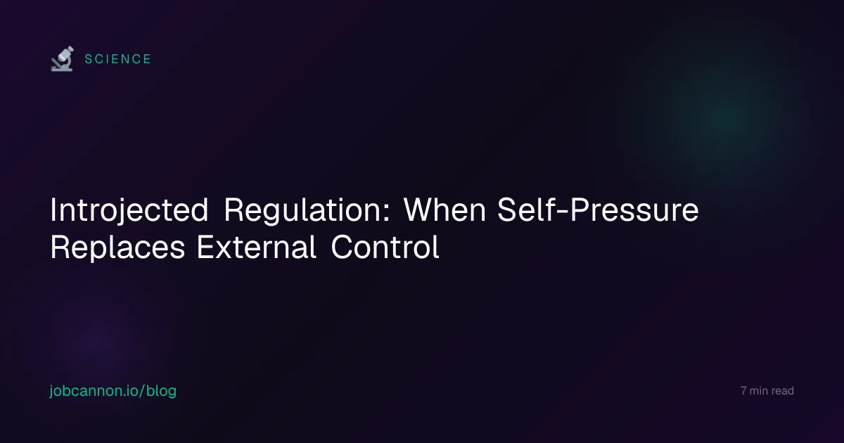 Introjected Regulation: When Self-Pressure Replaces External Control