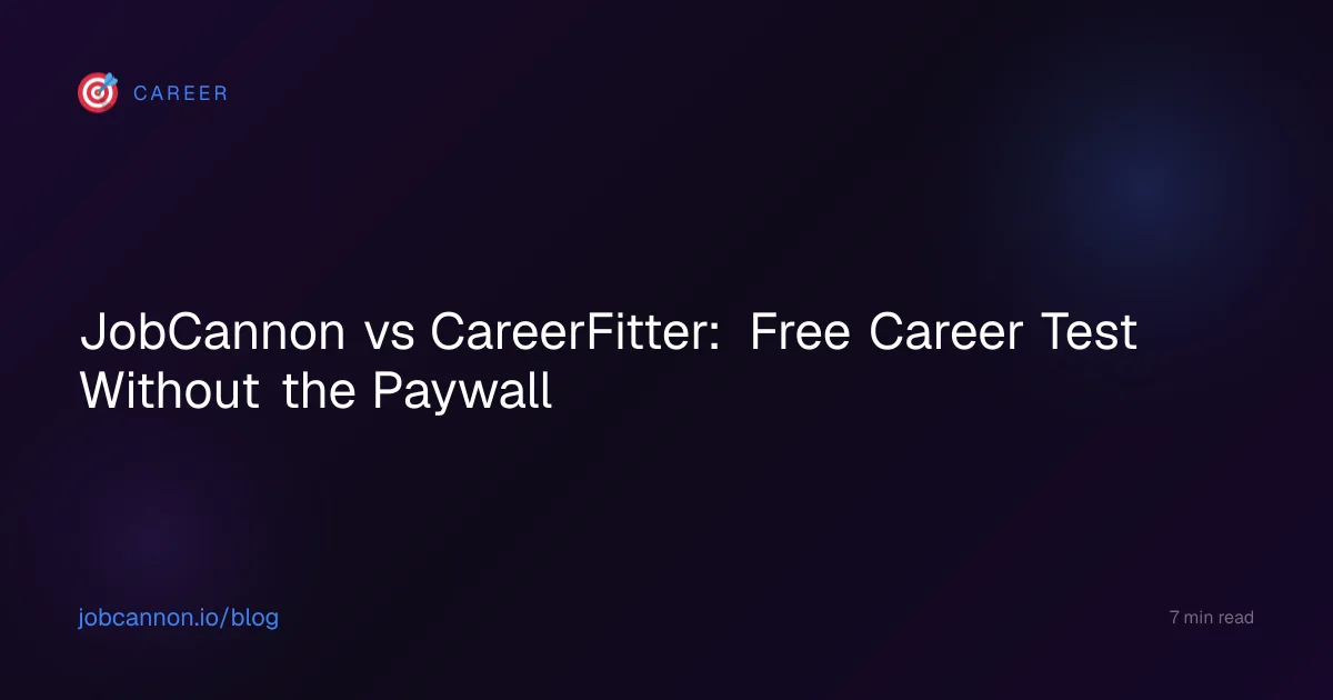 JobCannon vs CareerFitter: Free Career Test Without the Paywall