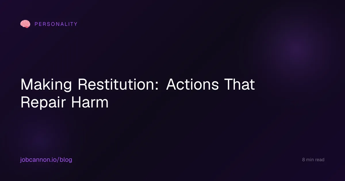 Making Restitution: Actions That Repair Harm