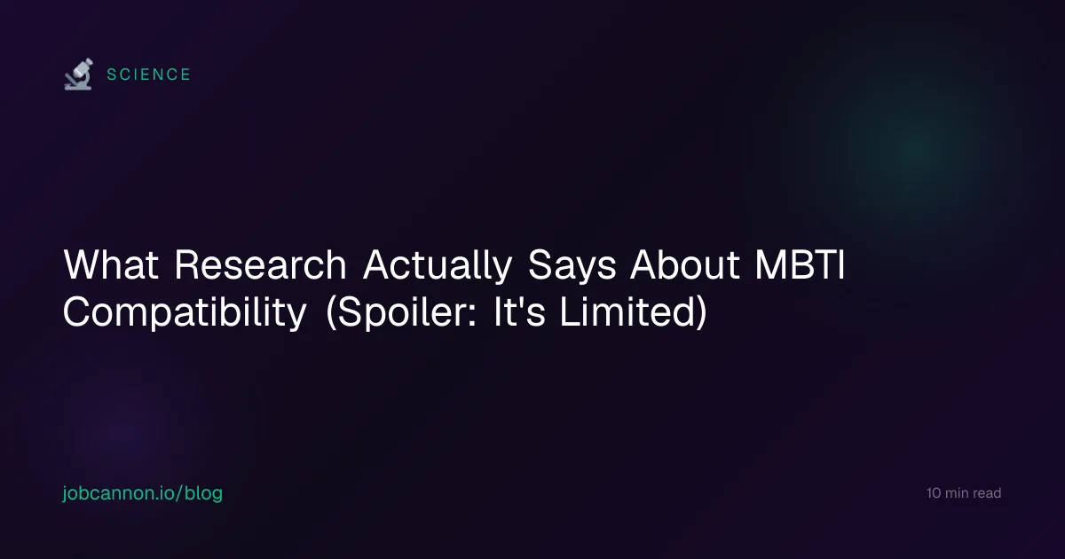What Research Actually Says About MBTI Compatibility (Spoiler: It's Limited)
