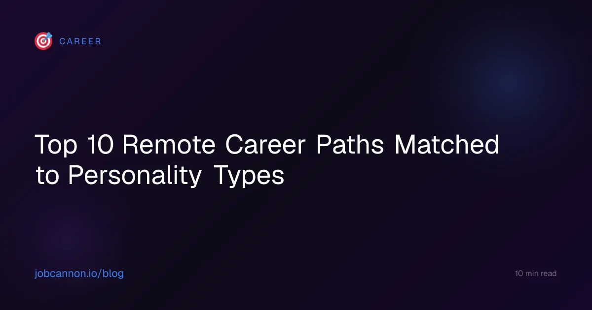 Top 10 Remote Career Paths Matched to Personality Types