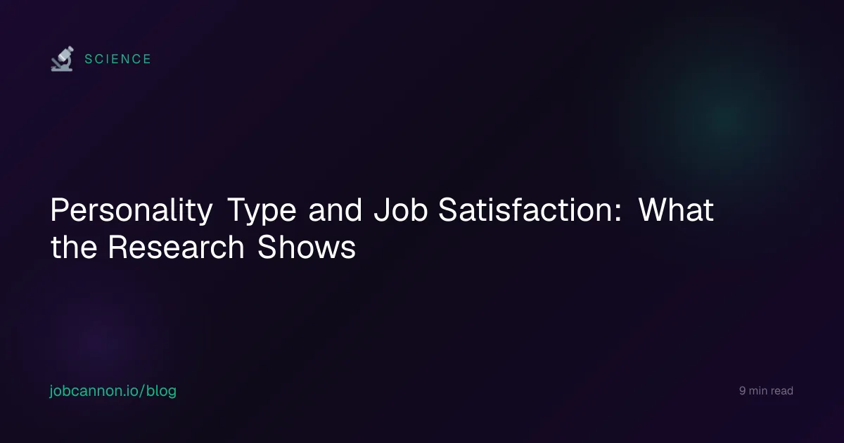 Personality Type and Job Satisfaction: What the Research Shows