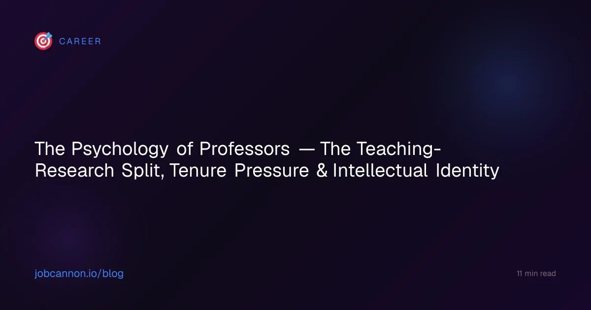 The Psychology of Professors — The Teaching-Research Split, Tenure Pressure & Intellectual Identity