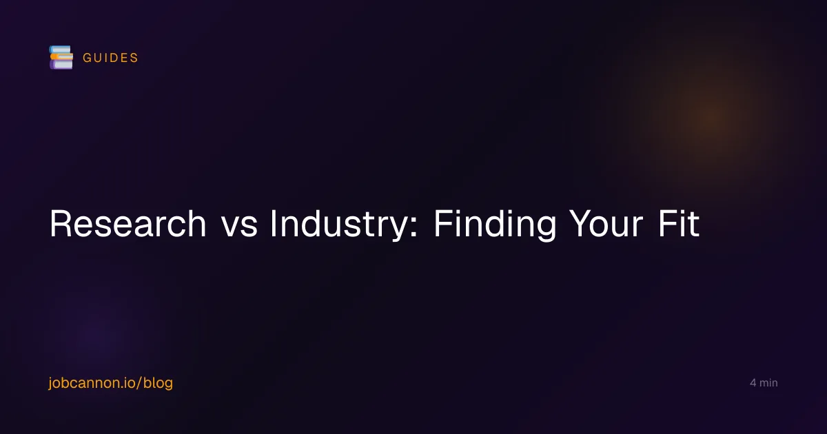 Research vs Industry: Finding Your Fit