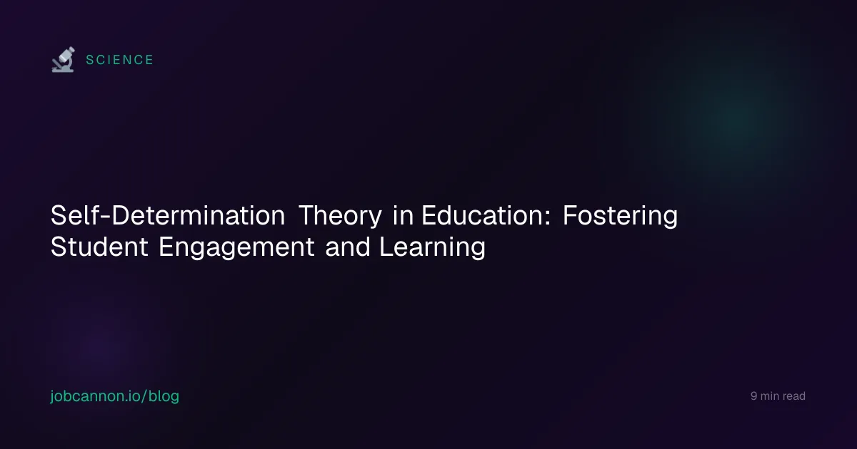 Self-Determination Theory in Education: Fostering Student Engagement and Learning