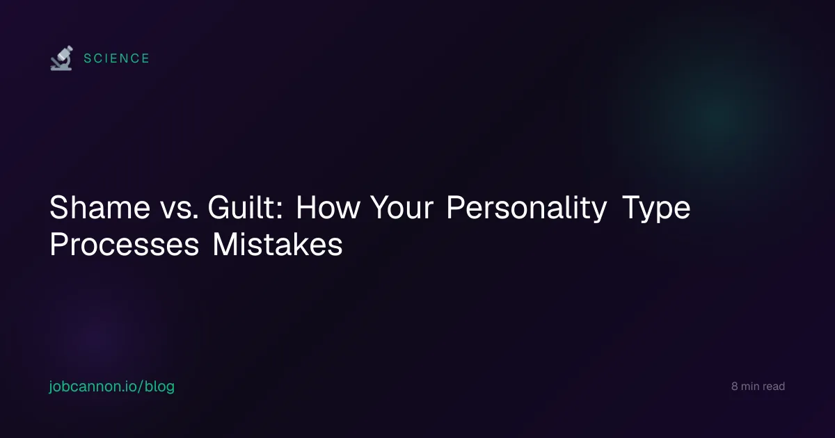 Shame vs. Guilt: How Your Personality Type Processes Mistakes