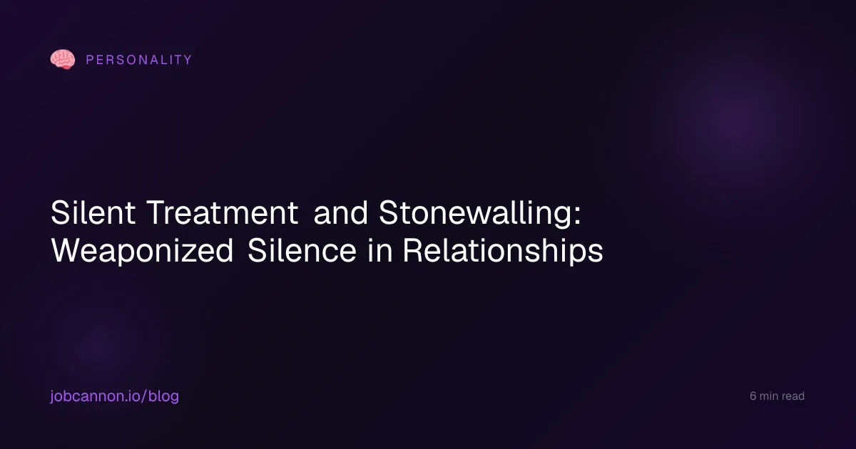 Silent Treatment and Stonewalling: Weaponized Silence in Relationships