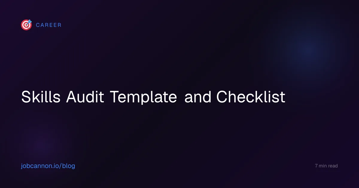 Skills Audit Template and Checklist