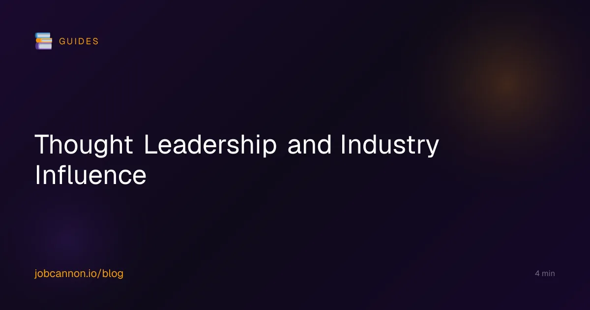 Thought Leadership and Industry Influence