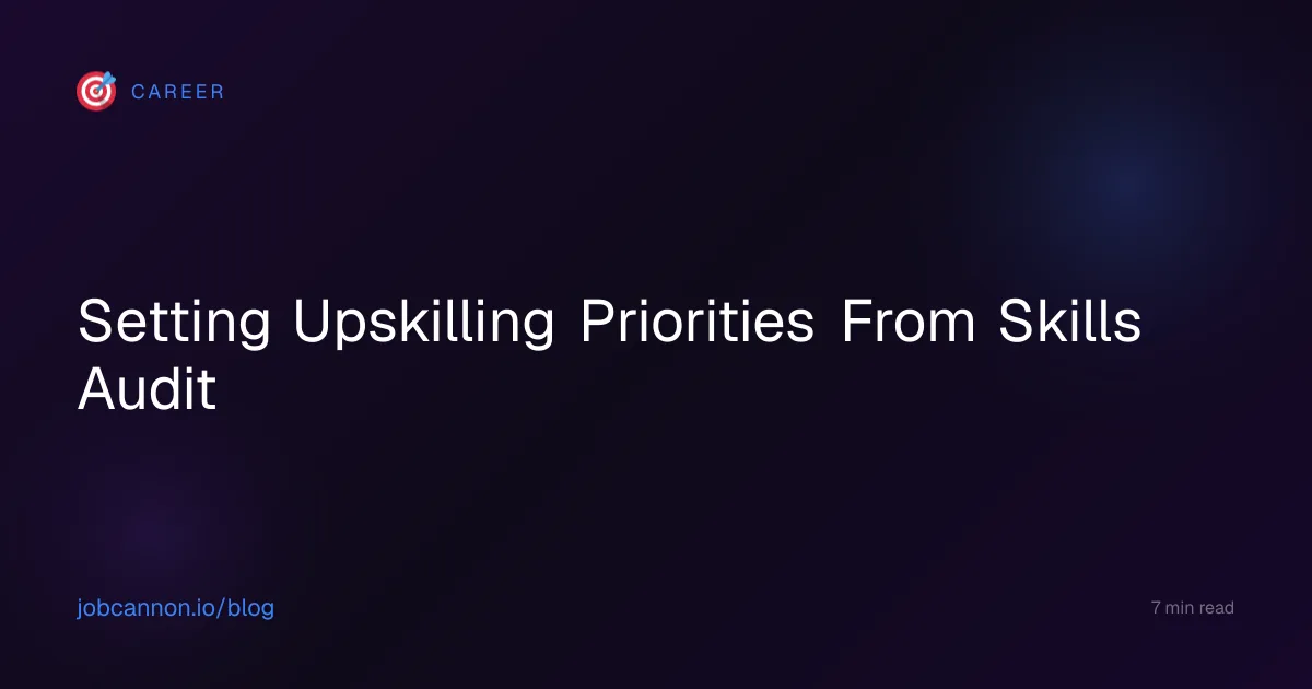 Setting Upskilling Priorities From Skills Audit