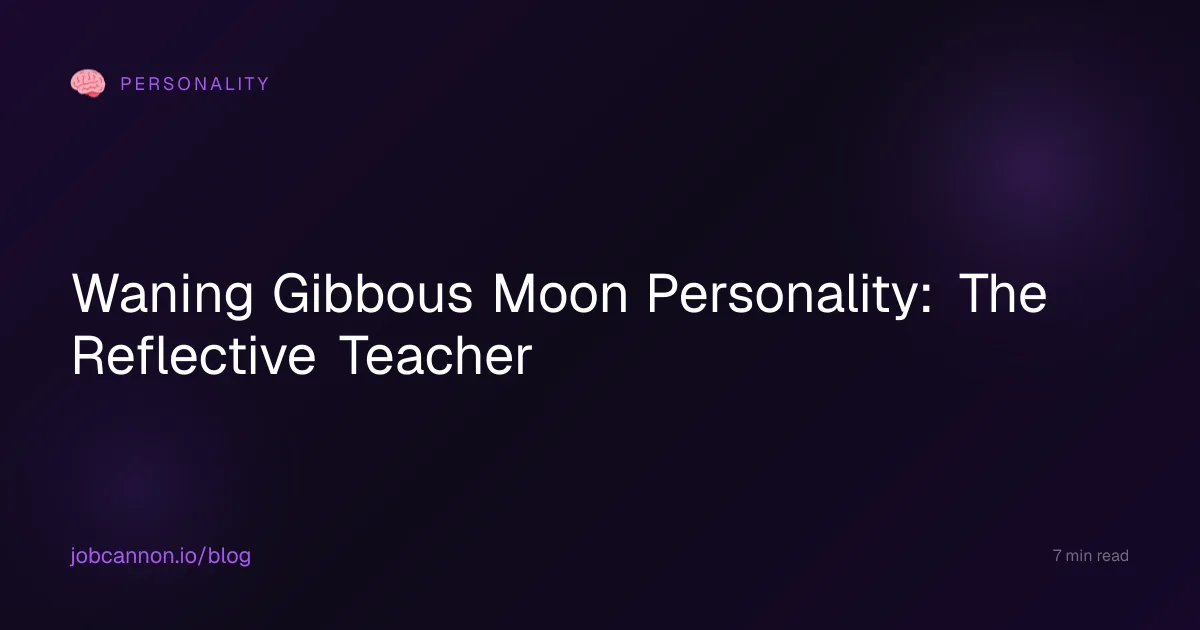 Waning Gibbous Moon Personality: The Reflective Teacher