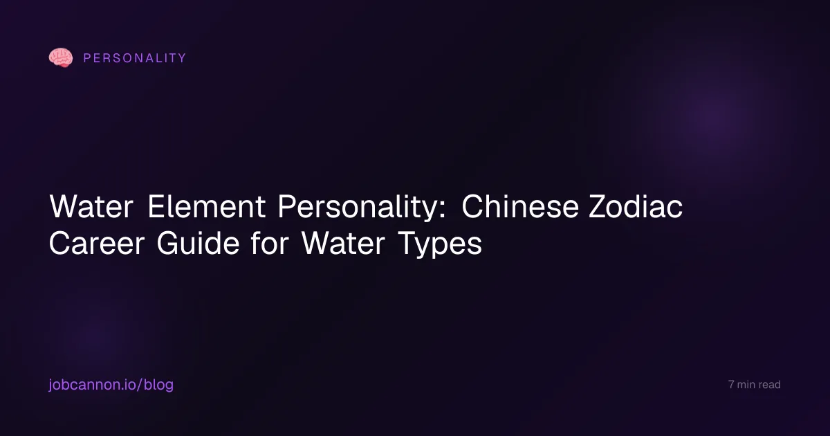 Water Element Personality: Chinese Zodiac Career Guide for Water Types