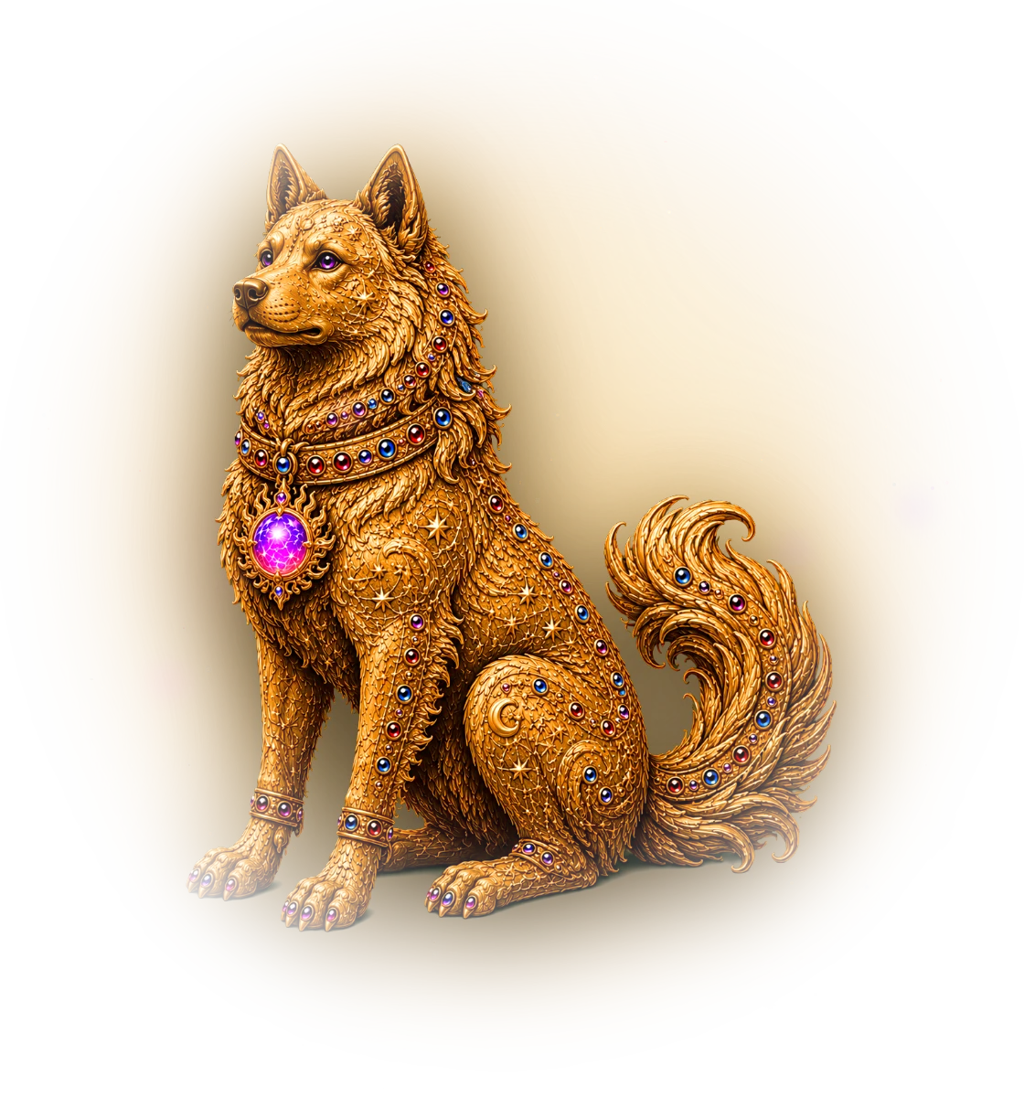 Year of the Dog — Chinese zodiac figure, gold relief